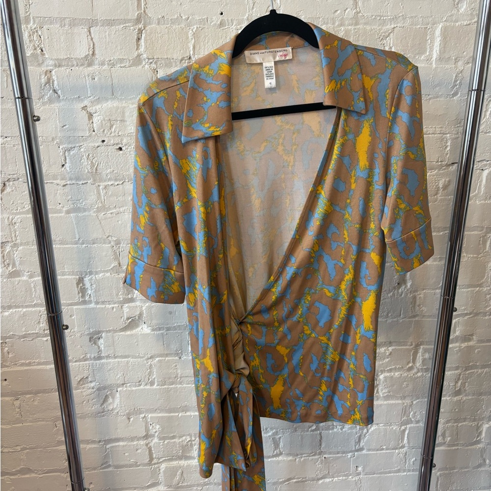Diane Von Furstenberg Multicolor Wrap Blouse